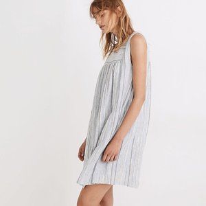 Madewell Sleeveless Yoked Mini Dress in Textured Stripe